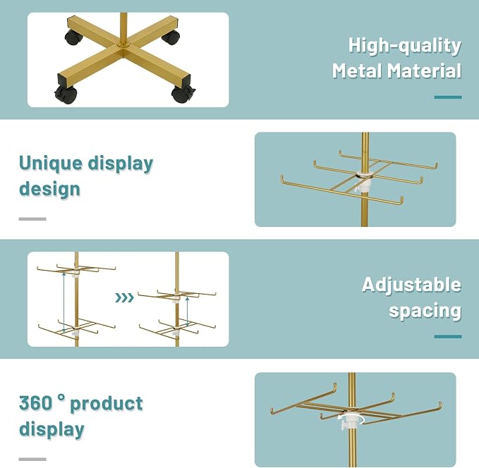 Retail Display Stand Rotating Display Stand 4 Tier Spinning Display Stand - Image 3