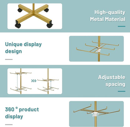 Retail Display Stand Rotating Display Stand 4 Tier Spinning Display Stand - Image 3