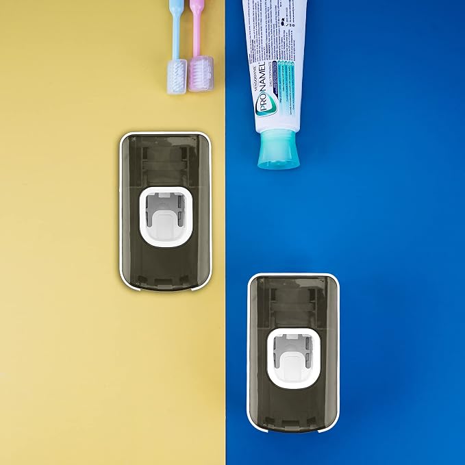 2 Slot Toothbrush Holder and Toothpaste Dispenser Wall Mounted, Automatic - Image 6