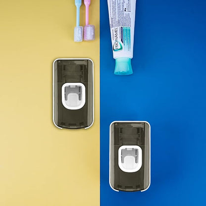 2 Slot Toothbrush Holder and Toothpaste Dispenser Wall Mounted, Automatic - Image 5