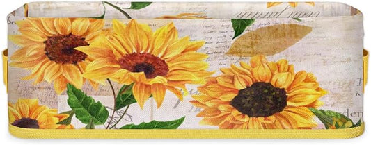Sunflower Bright Letters Bathroom Storage Basket, Foldable by ModaQua