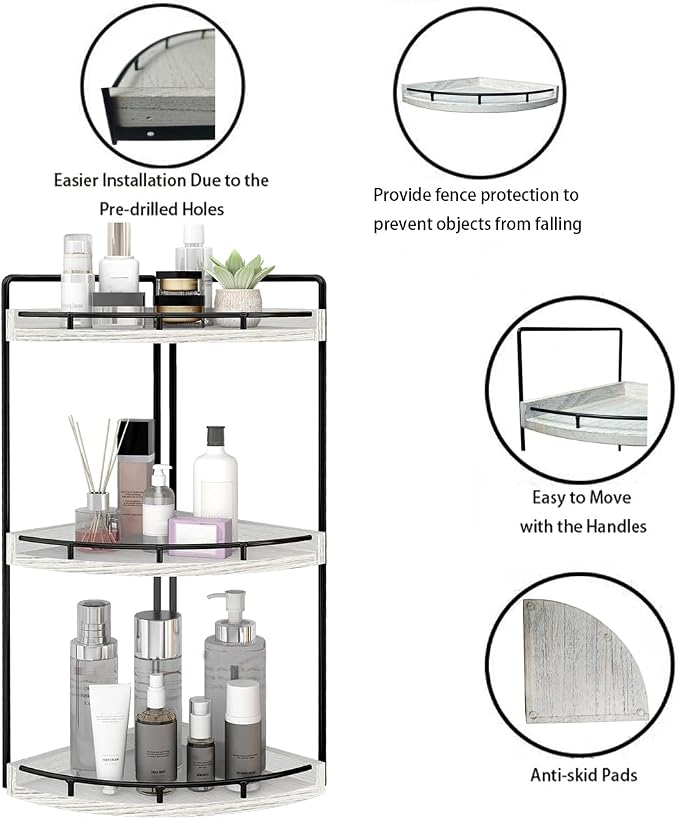 Dorhors Corner Bathroom Organizer Countertop, Vanity Counter Storage Shelf | 3 - Image 4