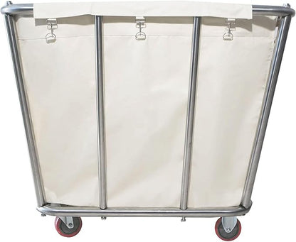 10 Bushel Laundry Cart with Wheels, Heavy Duty Industrial Rolling Commercial - Image 3