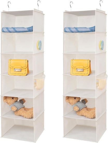 BrilliantJo 6 Shelves Hanging Closet Organizer, 2 Pack Hanging Storage by BrilliantJo