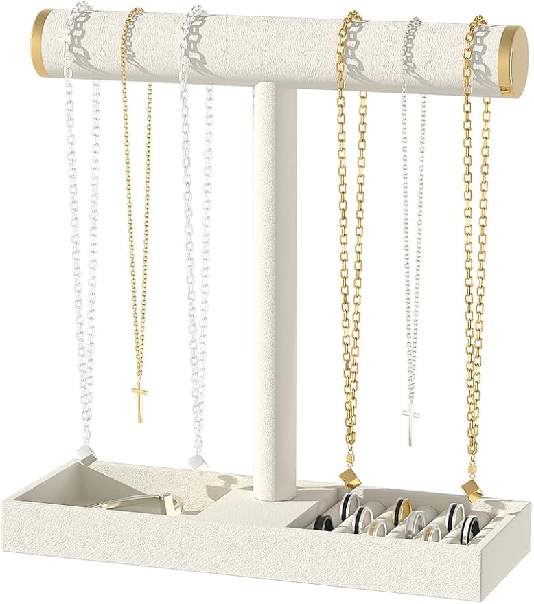 Bracelet and Necklace Holder, Velvet Jewelry Necklace Display Organizer Stand by Ausalivan