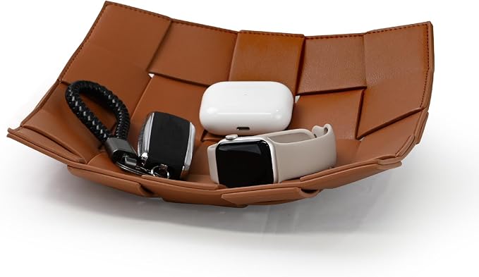 Valet Tray PU Leather Key Holder Bowl by MSJGA