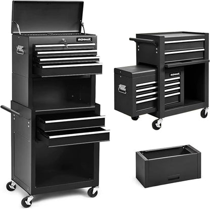 Goplus Tool Chest, 3-in-1 Rolling 6 Drawers Tool Cabinet - Image 9