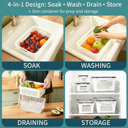 Fruit Storage Containers for Fridge 2 Pack, Fridge Organizers and Storage - Image 6