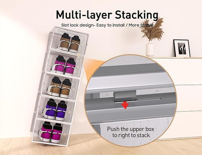 Kuject X-Large Shoe Storage Boxes 12 Pack, Entryway & Under-Bed Storage - Image 3