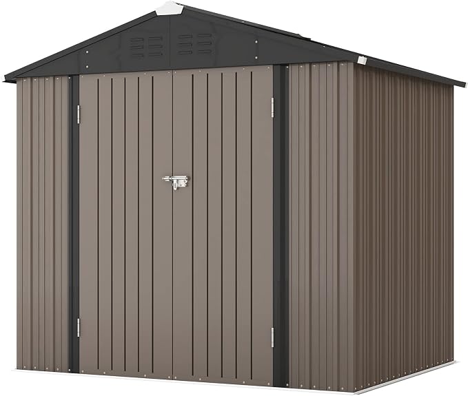 Patiowell 8x6 FT Outdoor Storage Shed, Metal Tool shed & Outdoor Storage - Image 7