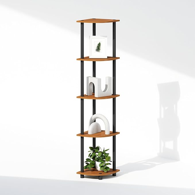 Furinno Turn-N-Tube Storage Shelves, 5-Tier Book Shelf, Corner Shelf by Furinno-FitsYourSpaceFitsYourBudget