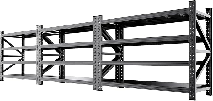 3-Pack Garage Shelving 6000LBS Heavy Duty Storage Shelves, 4 Tier Metal by OrganizingStorageAssistant