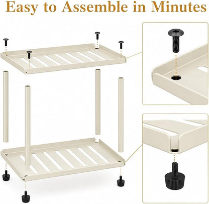 2 Tier Bathroom Counter Organizer, Rectangular Vanity Organizer Shelf, Skincare - Image 5