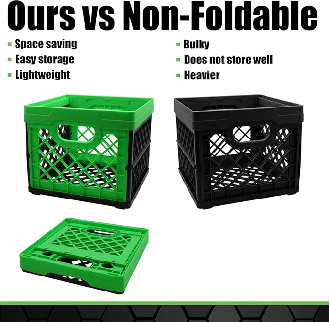 Grip Folding Stackable Storage Bin, 6 Gallon - Image 3