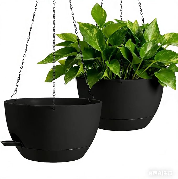 13-inch Oversized Hanging Planter Set of Two, Planters by Unknown