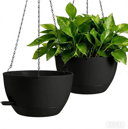 13-inch Oversized Hanging Planter Set of Two, Planters by Unknown