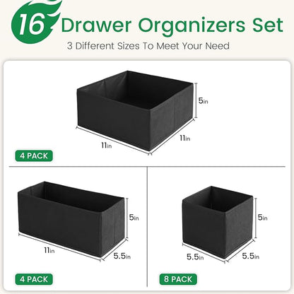 Criusia 16 Pack Underwear Drawer Organizer, Drawer Organizer Clothes, Foldable - Image 3