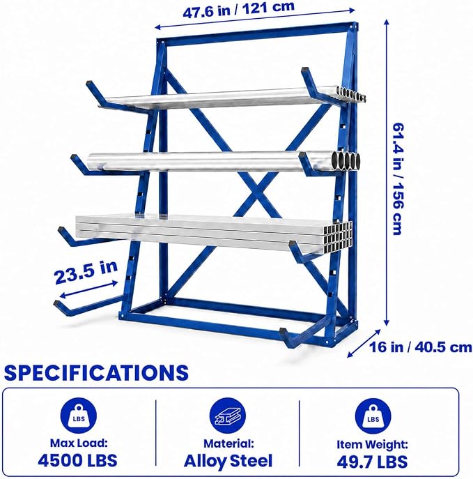 4500lbs Lumber Storage Rack 4 Tier Adjustable Pipe Rack | Alloy Steel - Image 2