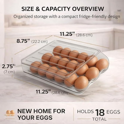 Egg Holder for Fridge with Rolling Auto Dispense, Egg Dispenser for Refrigerator - Image 2