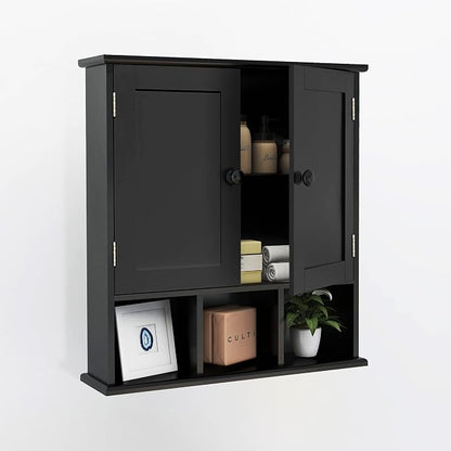 TaoHFE Black Medicine Cabinet Bathroom Over the Toilet Storage Cabinet | Wall - Image 3