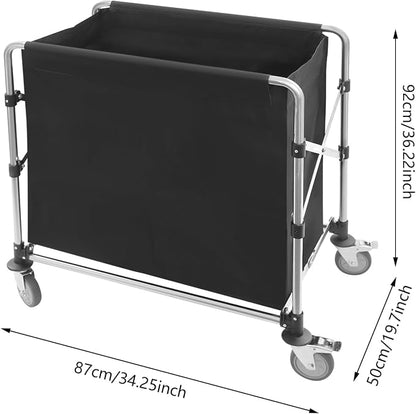 Commercial Laundry Cart with Wheels, Folding Laundry Hamper Cart, Heavy Duty - Image 2