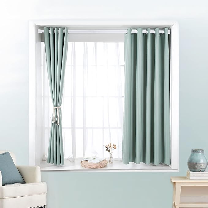 2 Pack White Tension Curtain Rod - Image 8