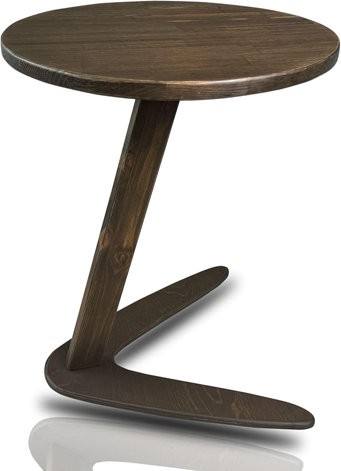C-Shaped Handmade End Table, Side Table by GENESISWOODESIGN
