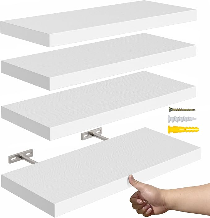 YUFLINX 16’’White Floating Shelves by Unknown