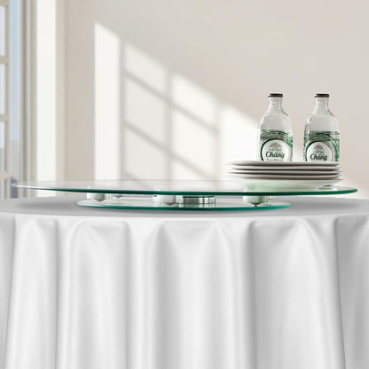 VEVOR 20 in Glass Lazy Susan Turntable, 360° Rotation Round Clear Tabletop - Image 8