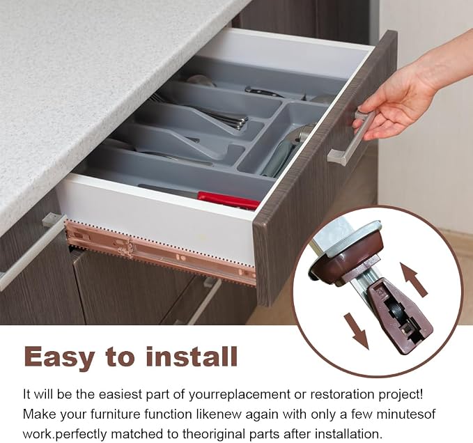 Drawer Slides Center Track for Kenlin Rite-Trak II Rails Kit, 16 Inch Drawer - Image 5