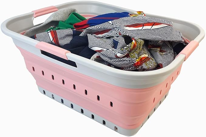 SAMMART 42L Collapsible Plastic Laundry Basket by SAMMART