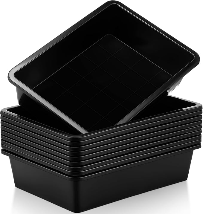 Hoteam 10 Pcs Flat Storage Organizer Tray Bin Paper Tray by Hoteam