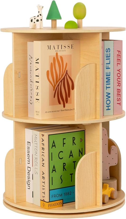 OOOK 2-Tier Kids Rotating Bookshelf, Corner Book Shelf by OOOK