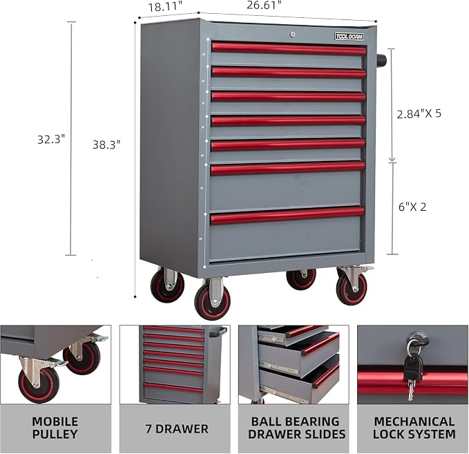 7-Drawer Rolling Tool Chest - Image 3