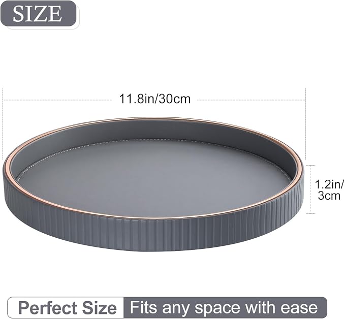 GORESE 12" Round Coffee Table Tray - Image 2