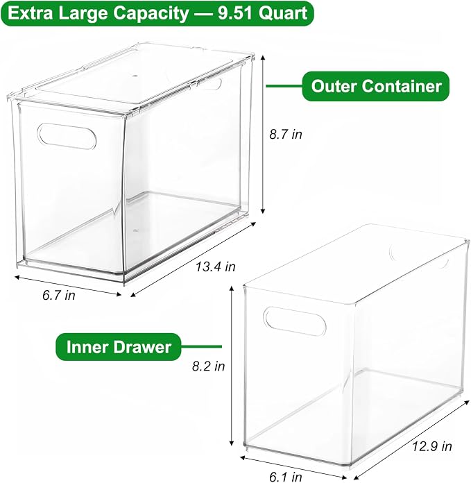 Taiuloo Clear Stackable Storage Drawers - Image 2