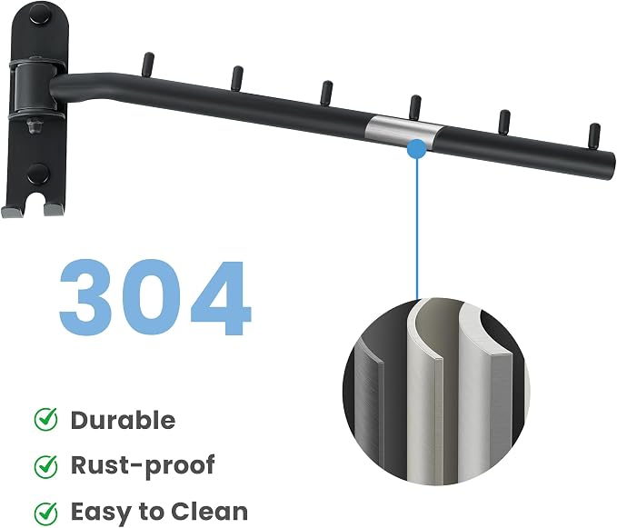Mooche Swing Clothes Hanger Rack, Garment Racks Folding Clothes Bar Wall Mounted - Image 3