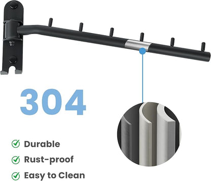 Mooche Swing Clothes Hanger Rack, Garment Racks Folding Clothes Bar Wall Mounted - Image 3