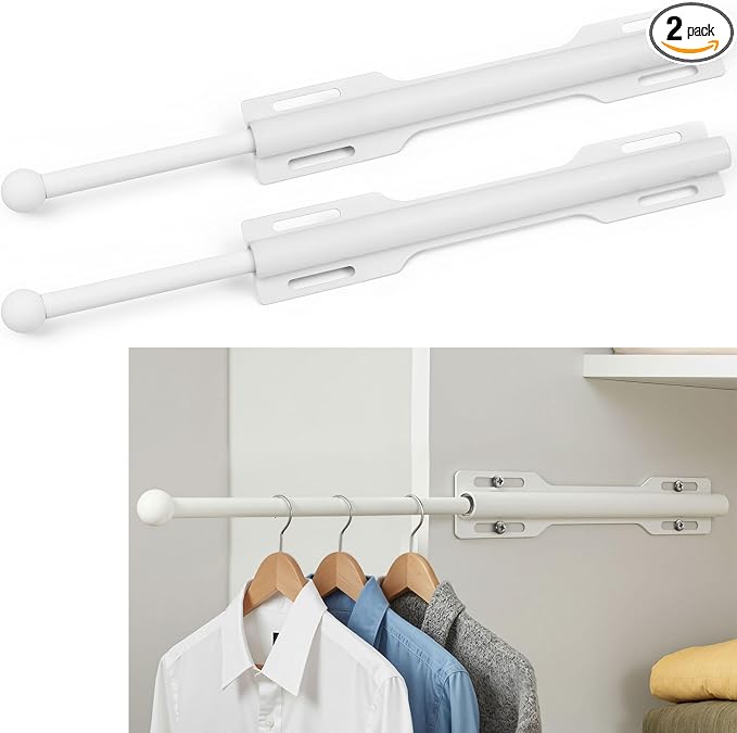 Pull-out Valet Rod for Closet 2 Pack by LOMILD