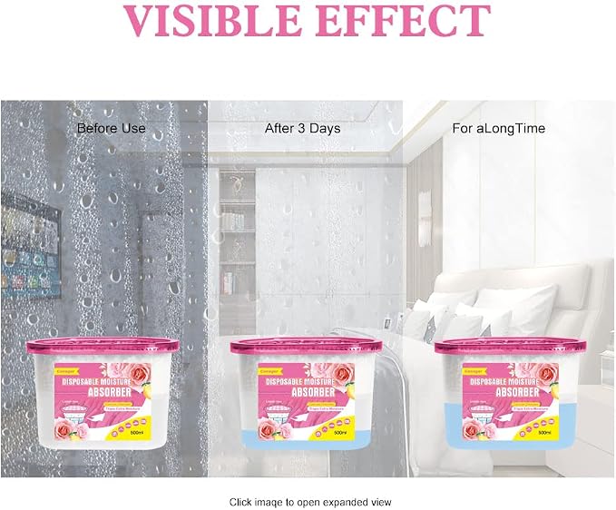 CANAGER Moisture Absorber Box, Lemon Rose-6 packs, Dehumidifier - Image 6