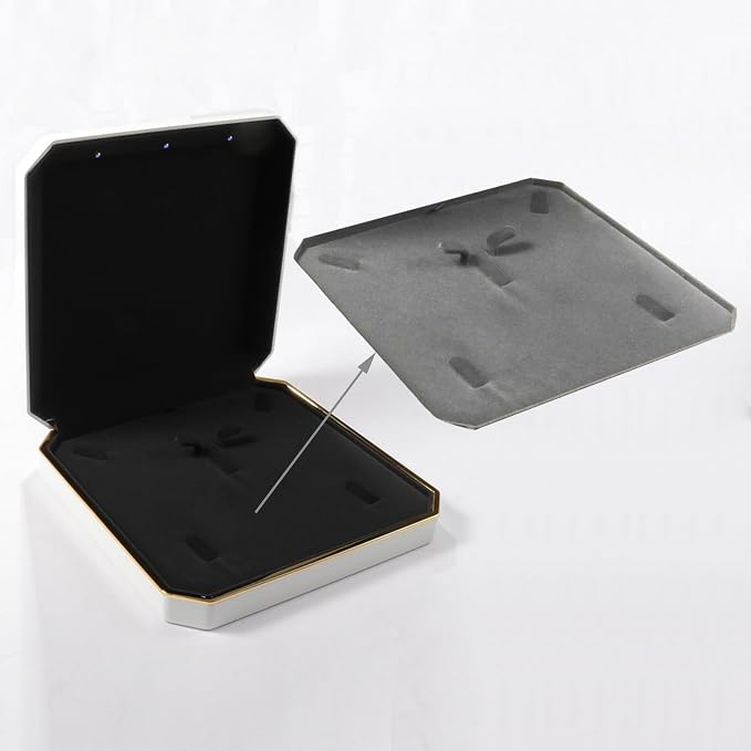 HSLFUAI Necklace Box with Led, Jewelry Box - Image 7