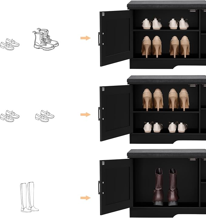 HOMSHO Farmhouse Shoe Storage Bench - Image 6