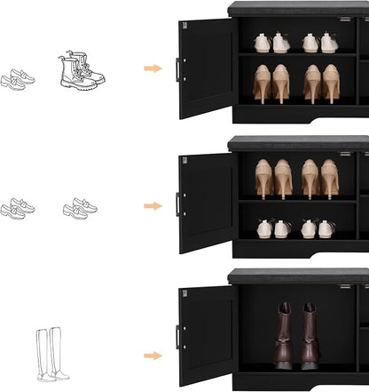 HOMSHO Farmhouse Shoe Storage Bench - Image 6