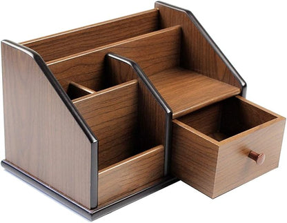 N Desk organizer wood with small drawer Office and Home organization like by NicePackaging