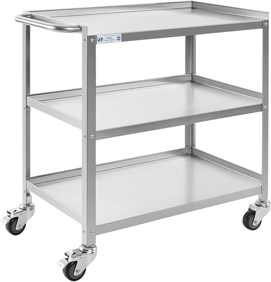 Hally Stainless Steel Utility Cart 3 Tier NSF Commercial Heavy Duty Metal by HallySinksTablesH