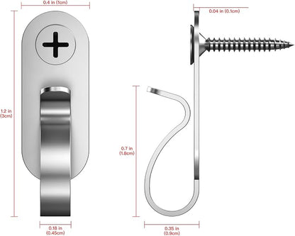 Lewufe String Lights Hanger Hooks, Stainless Steel Lights Clips, Outdoor Screw - Image 3