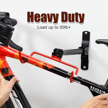 PHUNAYA Wall Mount Bike Rack, Bike Hanger Horizontal, Bicycle Holder Heavy Duty - Image 4