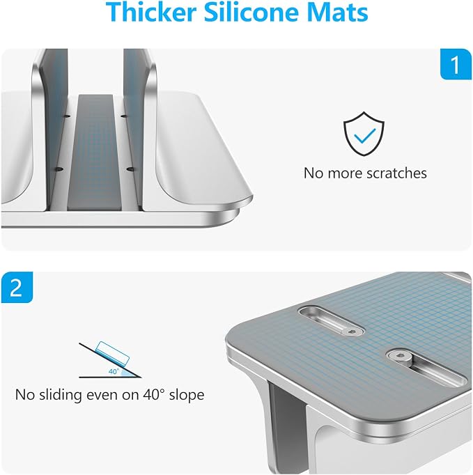 OMOTON Vertical Laptop Stand Holder, Desktop Aluminum Stand - Image 4