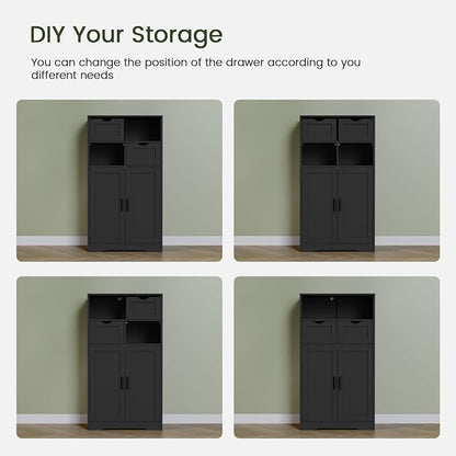 Iwell Storage Cabinet with Doors & Shelves, Kitchen Pantry Cabinet, Bathroom - Image 6