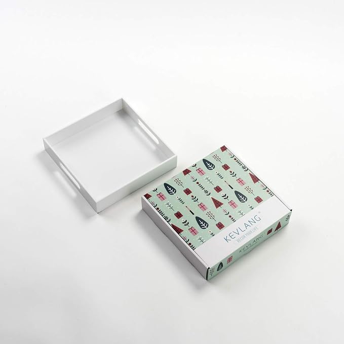 White Sturdy Acrylic Tray with Handles-8x8 Inch- Countertop Organizer Tray - Image 7